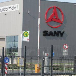 Die Bushalte am SANY Werk in Bedburg