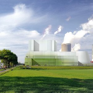 Fotomontage der RWE Power AG für ein BoAplus Kraftwerk