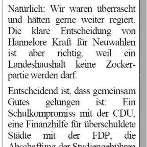 Anzeige in der Werbepost vom 21.03.2012