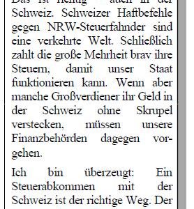 Kommentaranzeige Steuerabkommen mit der Schweiz