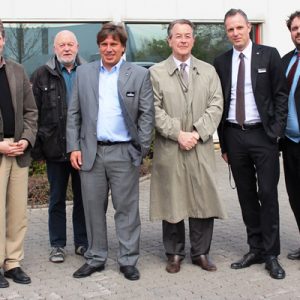 Dr. Kai Faßbender, Friedrich Hölter, Holger Kau, Franz Müntefering, Björn Siewert und Guido van den Berg v. l.