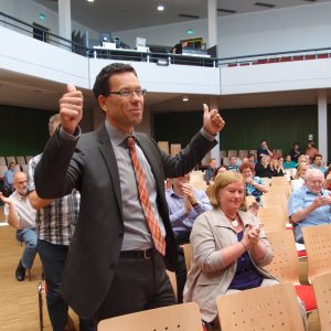 Dierk Timm bei der Bekanntgabe des Nominierungsergebnisses