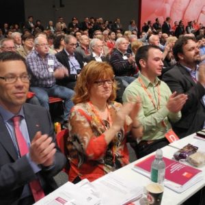 Bundestagskandidat Dierk Timm, Ute Meiers, Stephan Renner und Guido van den Berg MdL