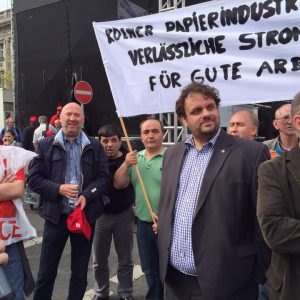 Guido van den Berg auf der IGBCE Demo in Berlin