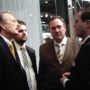 Klaus Lennartz (SPD), Guido van den Berg (SPD), Hardy Fuß (SPD) und Günter Hofmann (PLANTRONICS)