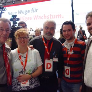 Franz Müntefering, Ute Meiers, Helmut Latak, Stefan Renner und Guido van den Berg